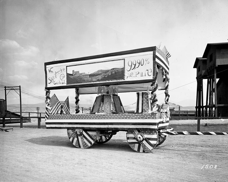Historic photo of arsenic billboard float