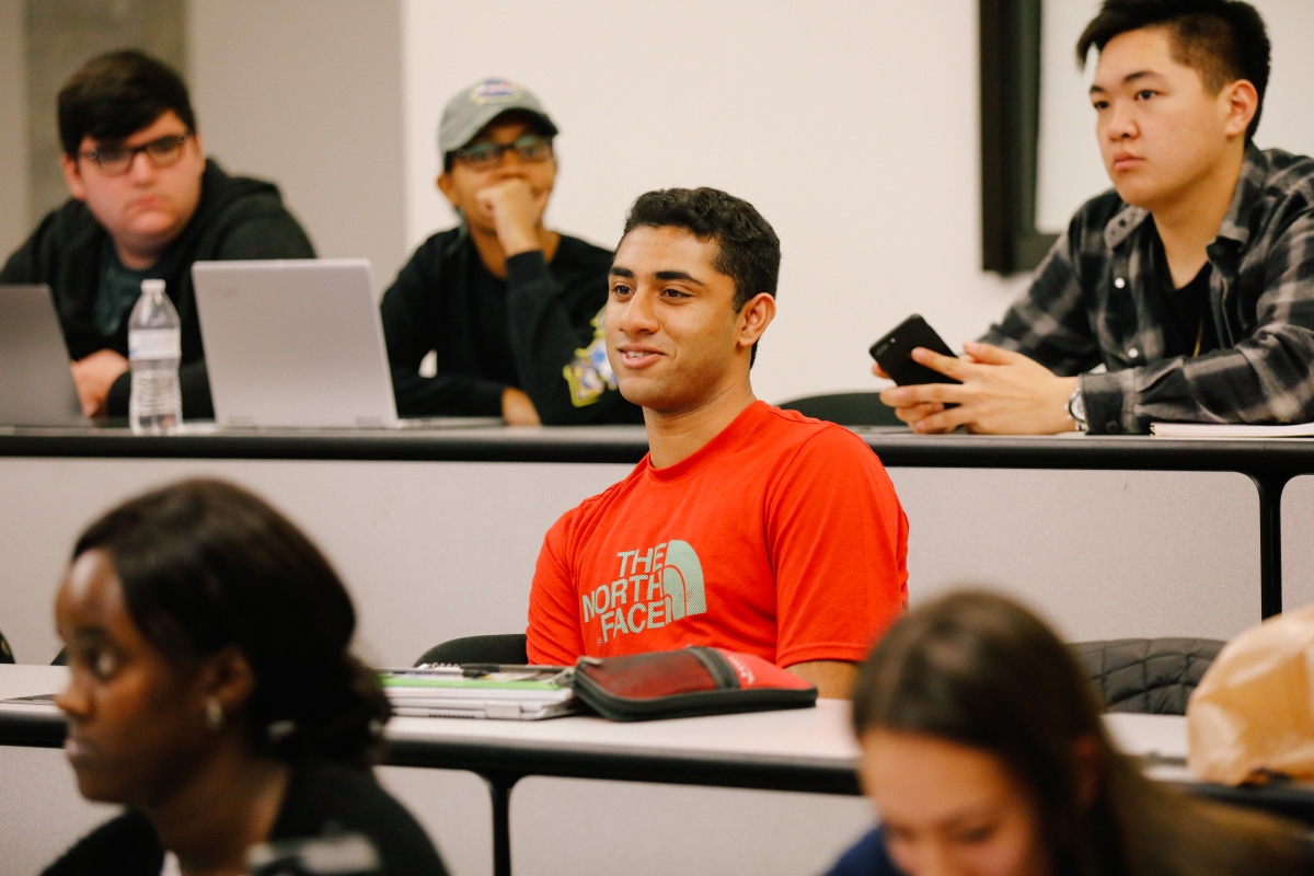 Students sitting in classroom