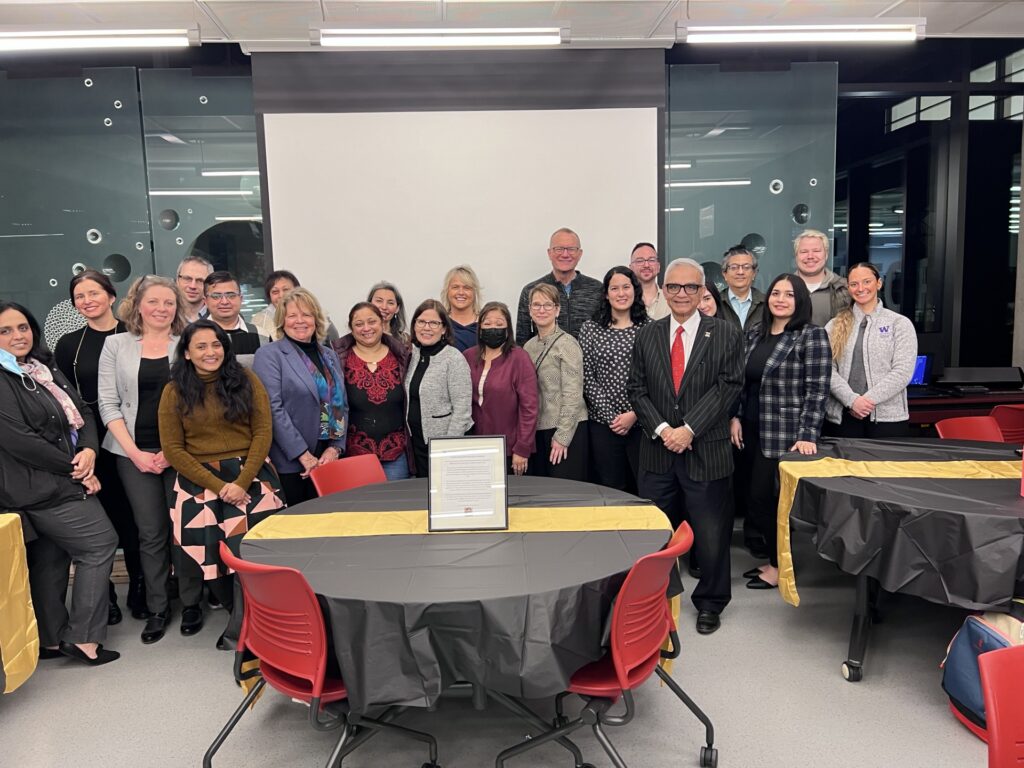 School of Business staff, faculty, and guests of Marci Myers gathered to celebrate Marci's retirement 