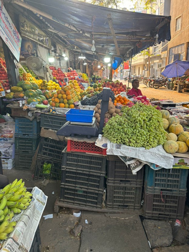 Fruit on display at a street market