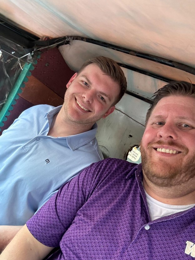 TJ and Chris in a Tuk-Tuk