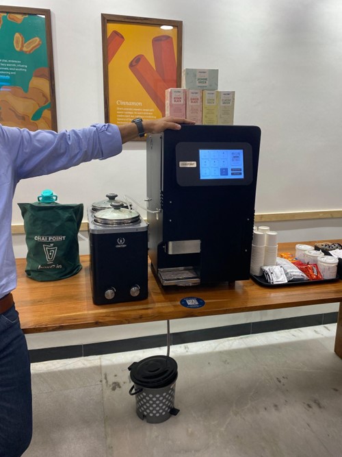 Tea machine is demonstrated