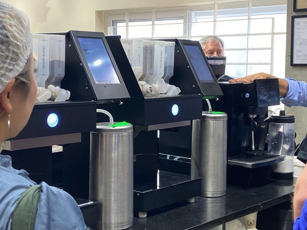 Tea machine is demonstrated
