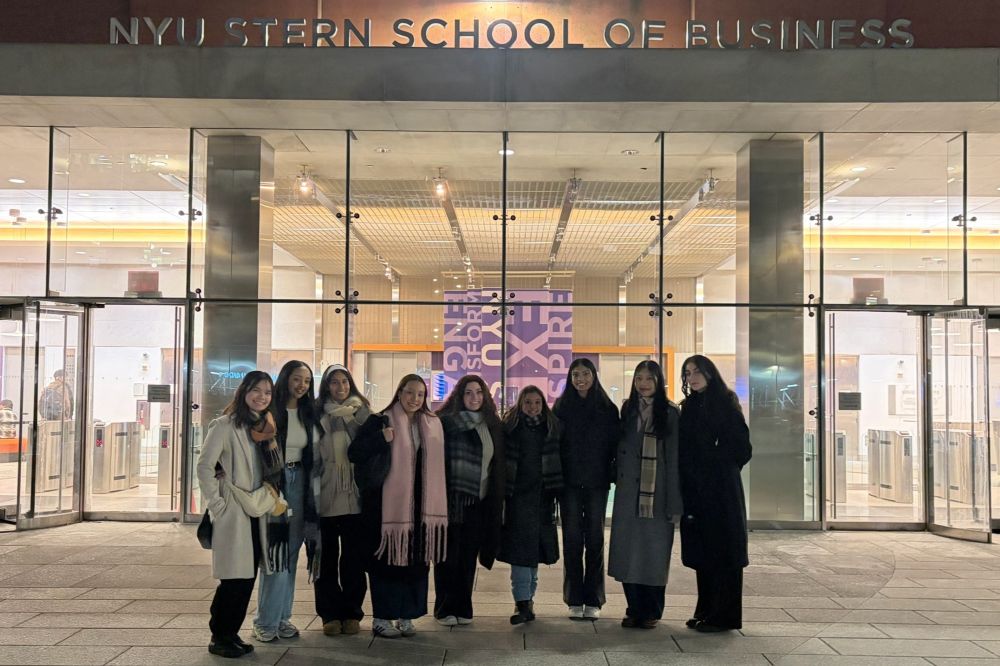 WIB students outside of NYU Stern School of Business
