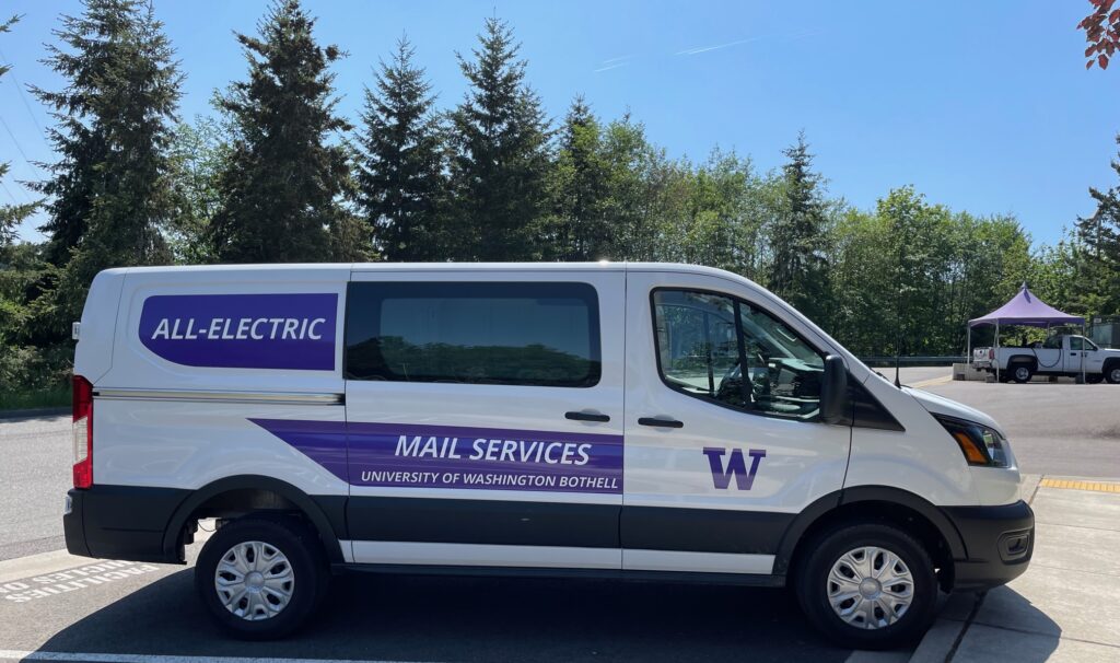 All electric mail services delivery van