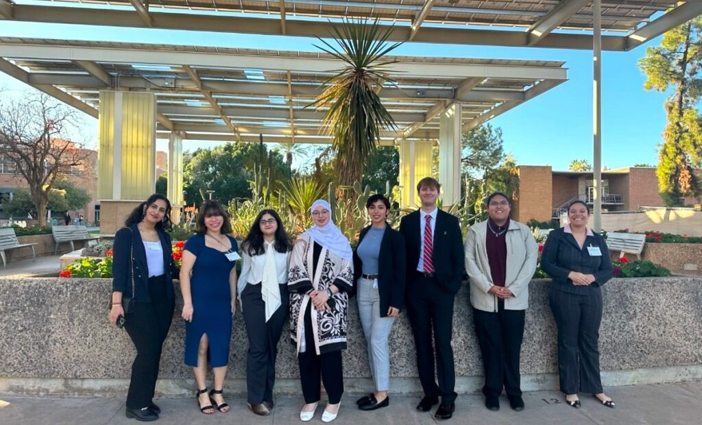 Eight NextGen students from four member universities participated in the annual NextGen Service Corps (NGSC) Leadership Conference at Arizona State University (ASU). Caleb is the third person from the right.