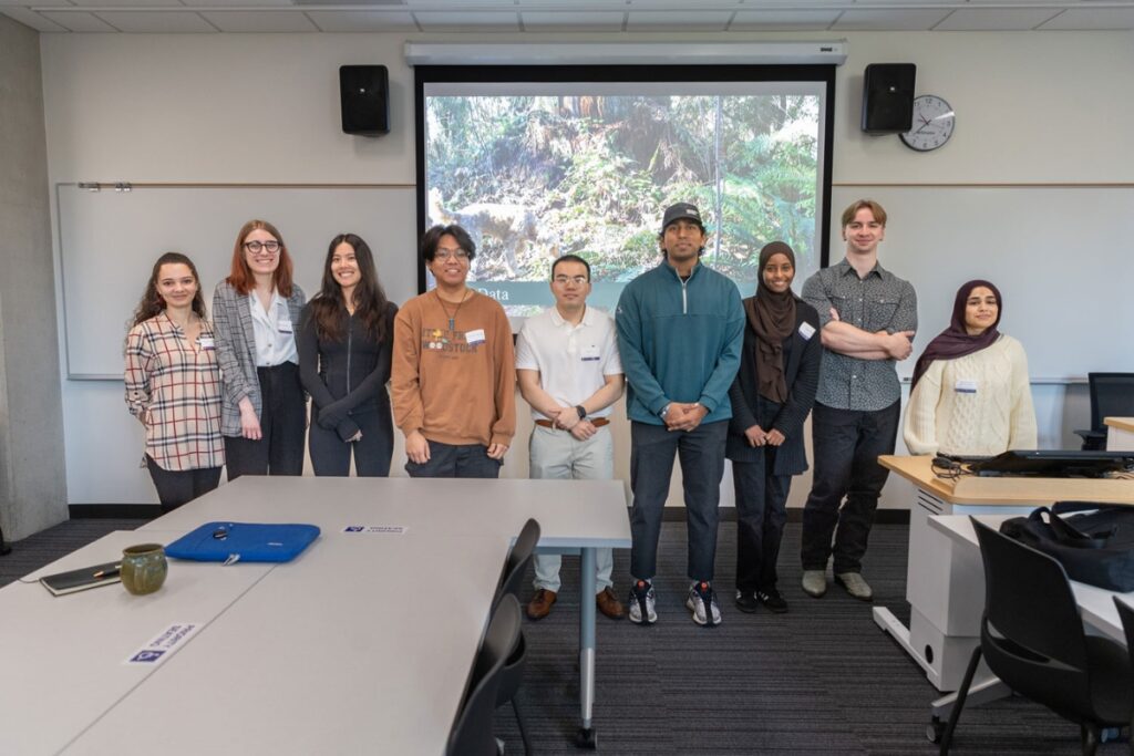 Students having their first class in Environmental Education and Research Center.