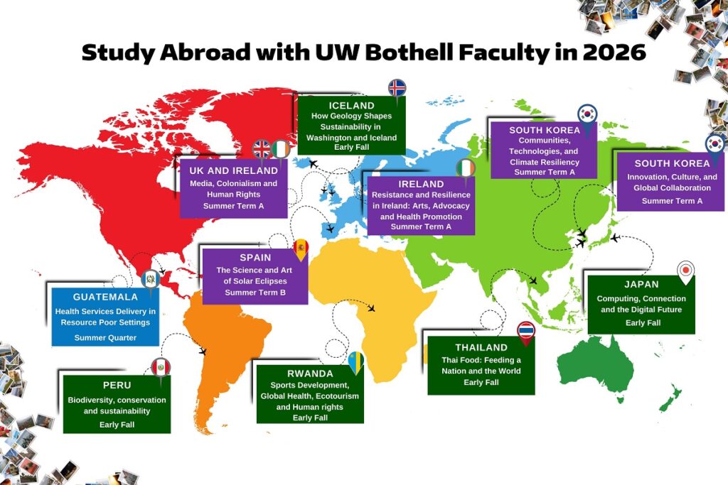 World map with pins containing locations of programs.
