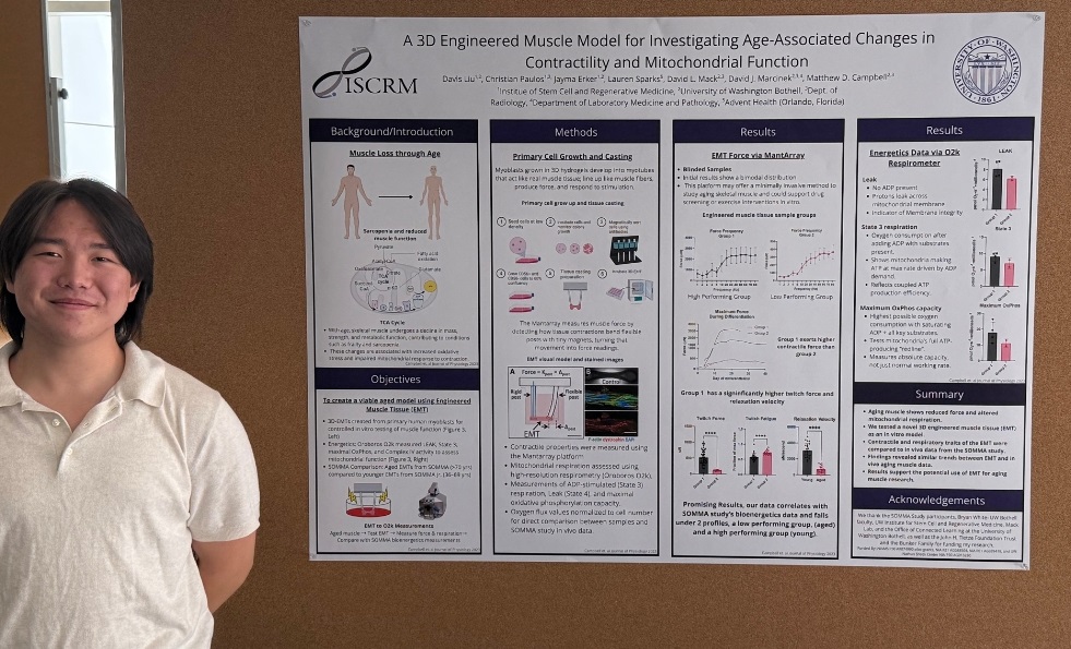 Davis Liu present his research poster