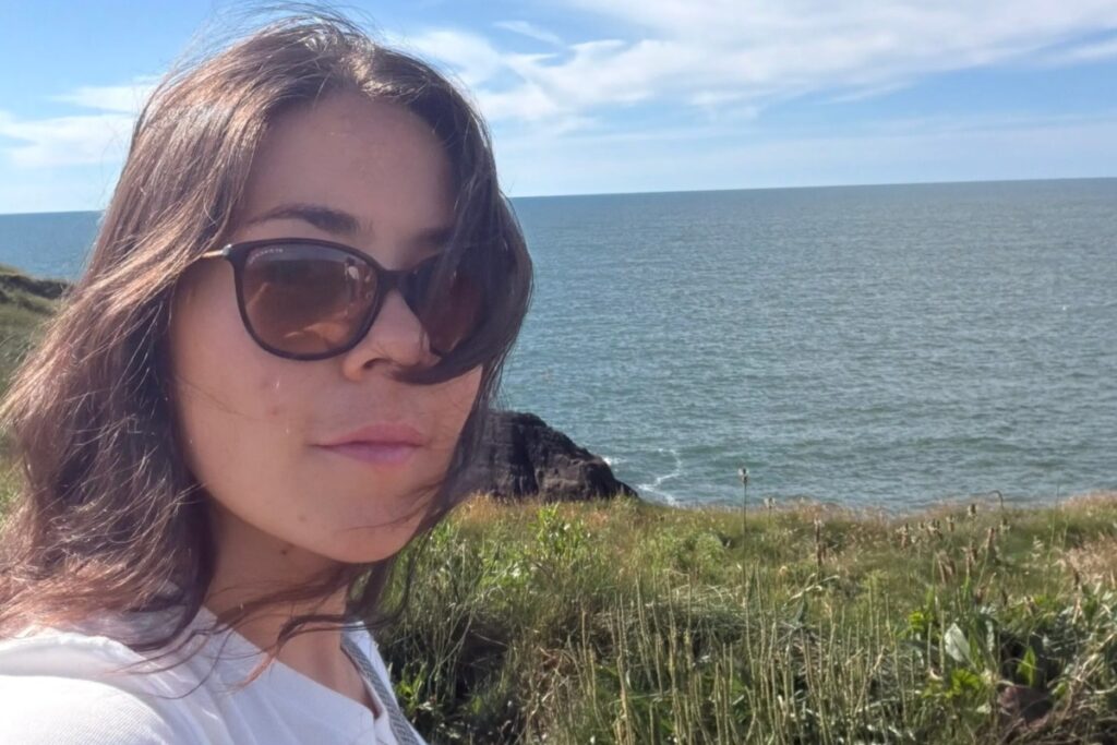 lucia takes a selfie with a view