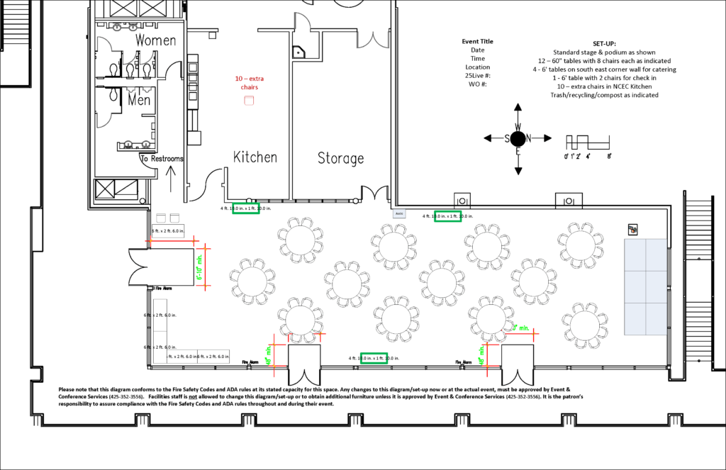 Diagram of NCEC Banquet Style setup