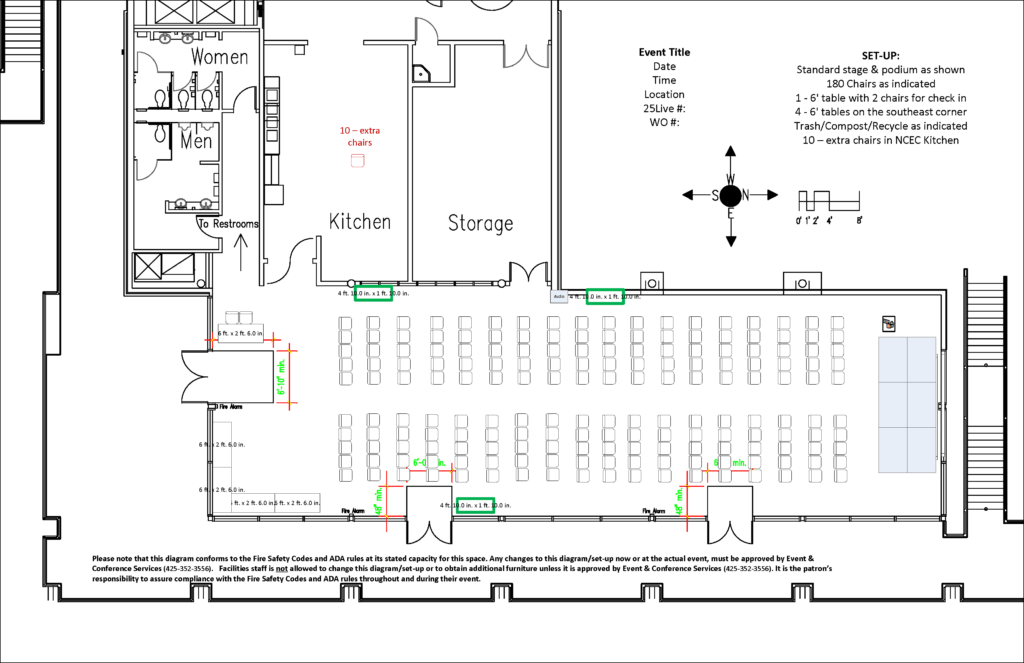 Diagram of NCEC with Theater Style setup