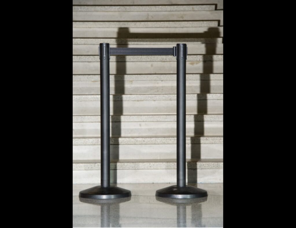 Stanchion in front of stairwell