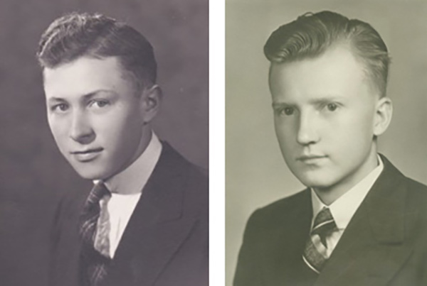 Historical side-by-side portraits of Leslie S. Wicks and Vernon H. Portin.