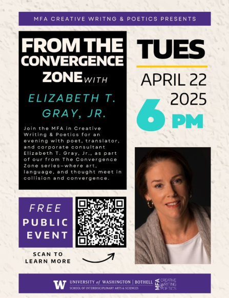 Event poster for "From the Convergence Zone," scheduled on April 22, 2025. The caption includes a link to event details.