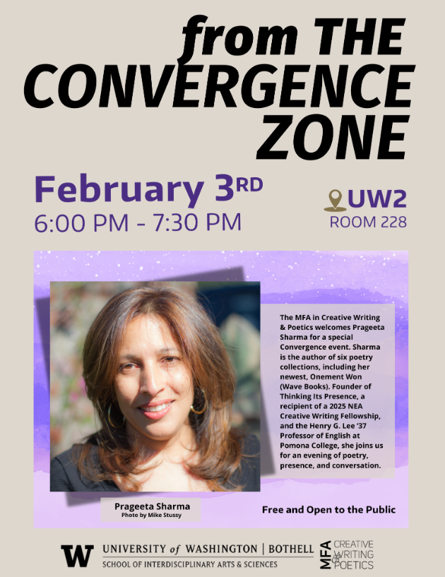 Event poster for "From the Convergence Zone," scheduled on February 3, 2026 in UW2-228 from 6 PM - 7:30 PM.