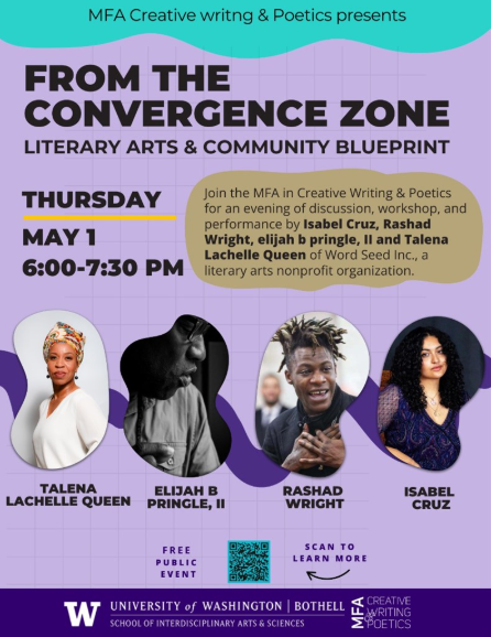Event poster for "From the Convergence Zone," scheduled on May 1, 2025. The caption includes a link to event details.