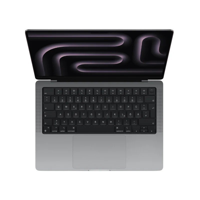 Open MacBook Pro 14.2 inch silver standard laptop