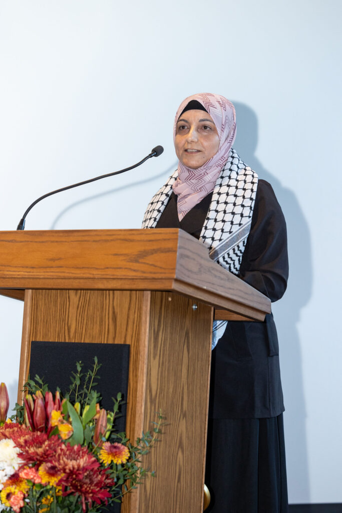 A person at a podium.