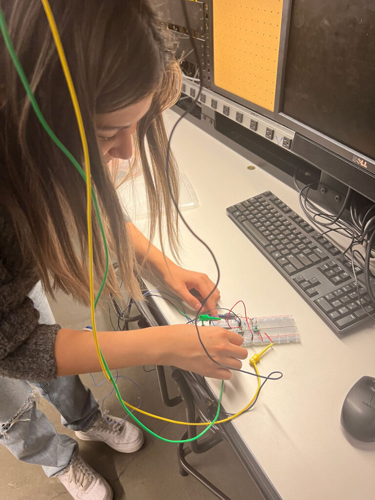 A person working with wires.