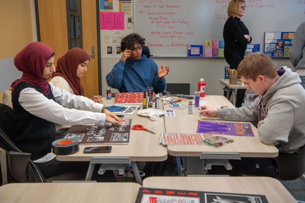 Students in a classroom.