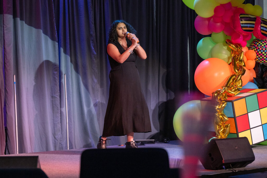 A person singing.