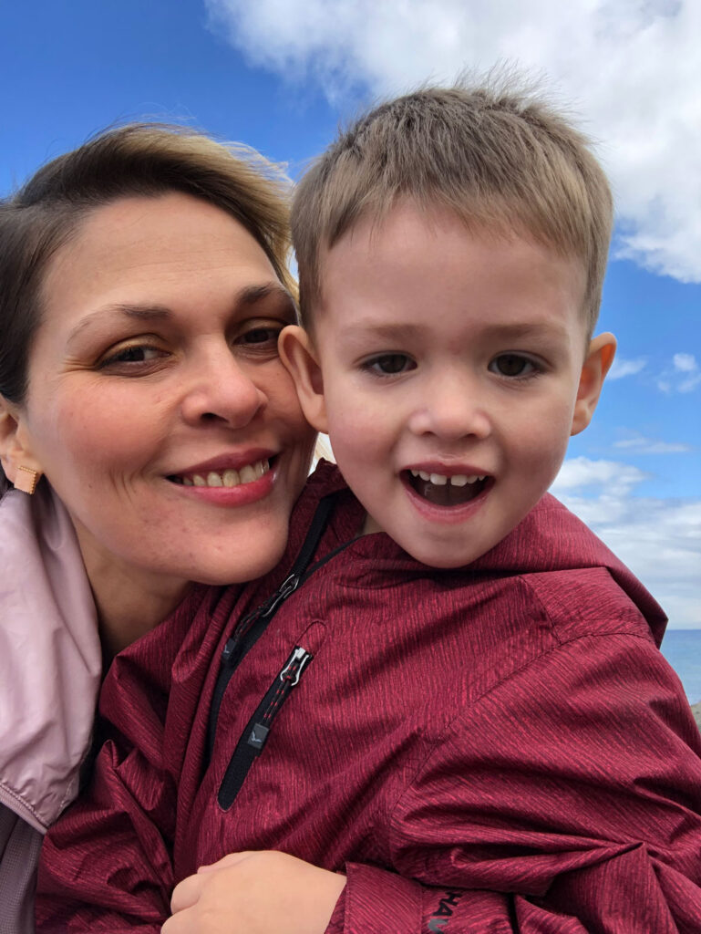 A person with a child.