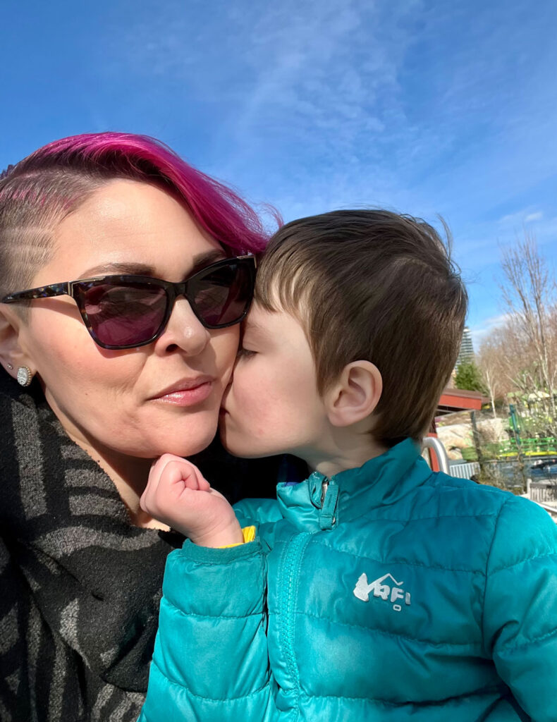 A person with a child.
