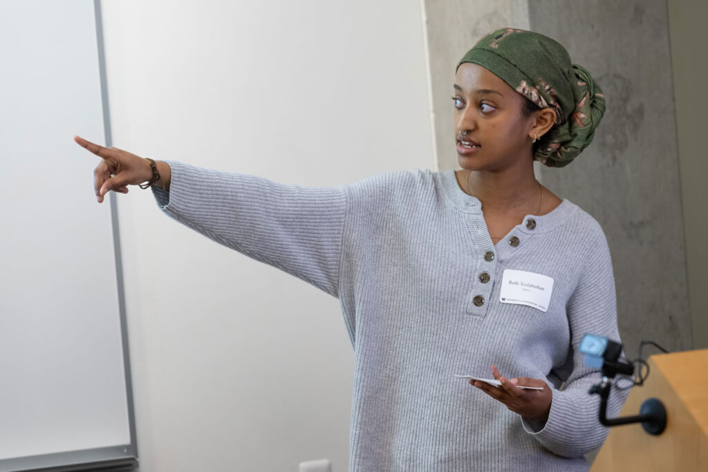 A person presenting.