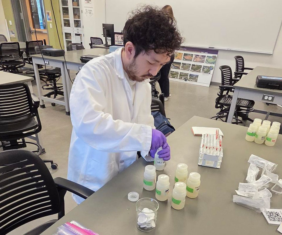 A person in a lab.