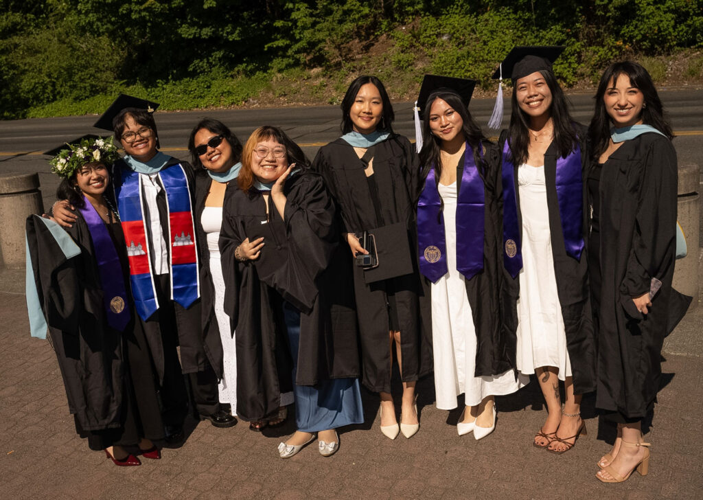A group of people in graduation attire.