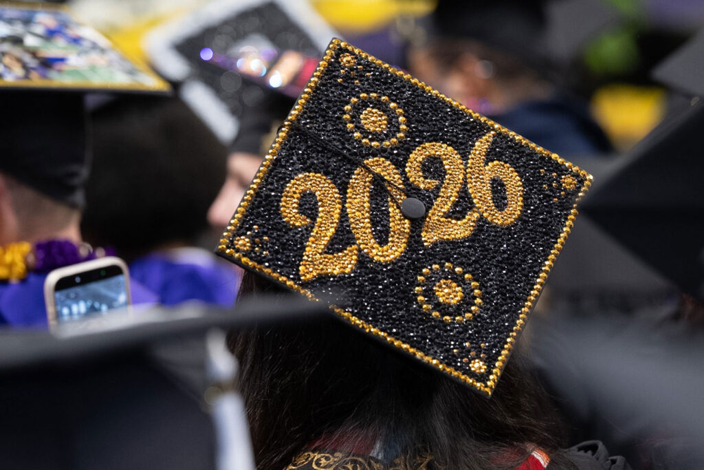 A graduation cap with "2026" on it.