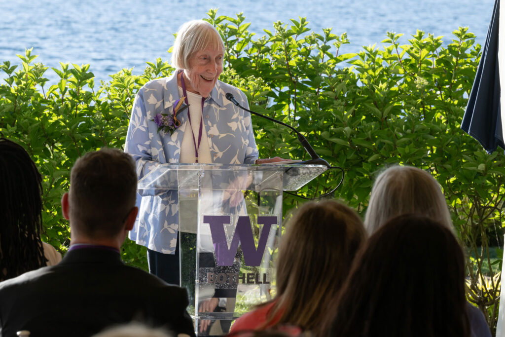 A person at a podium.
