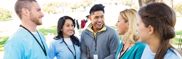 group of students talking