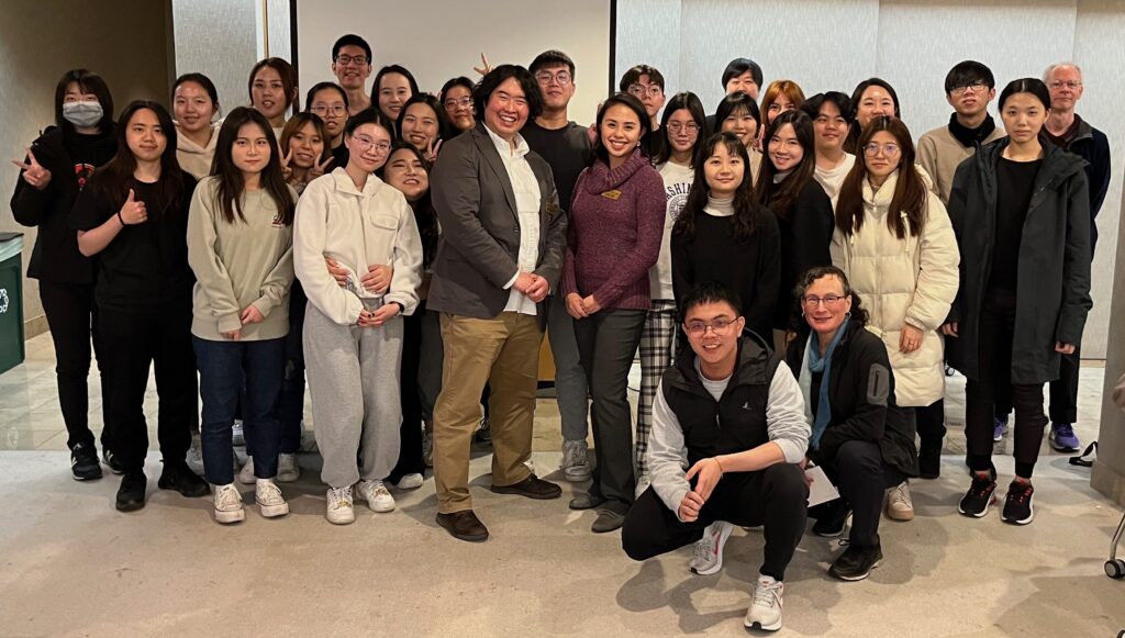 With nursing students of the Chang Gung University of Science and Technology