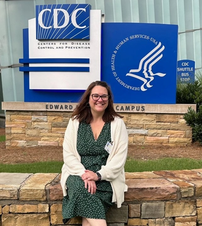 Stefanie Iverson Cabral Outside the CDC Headquarters