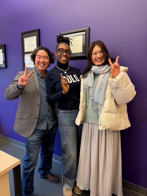 professor niitsu, dean lopez-littleton, and sayaka