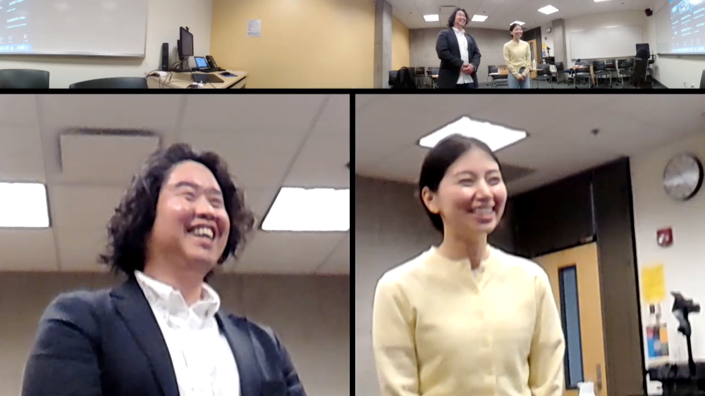 presenters in classroom and on zoom