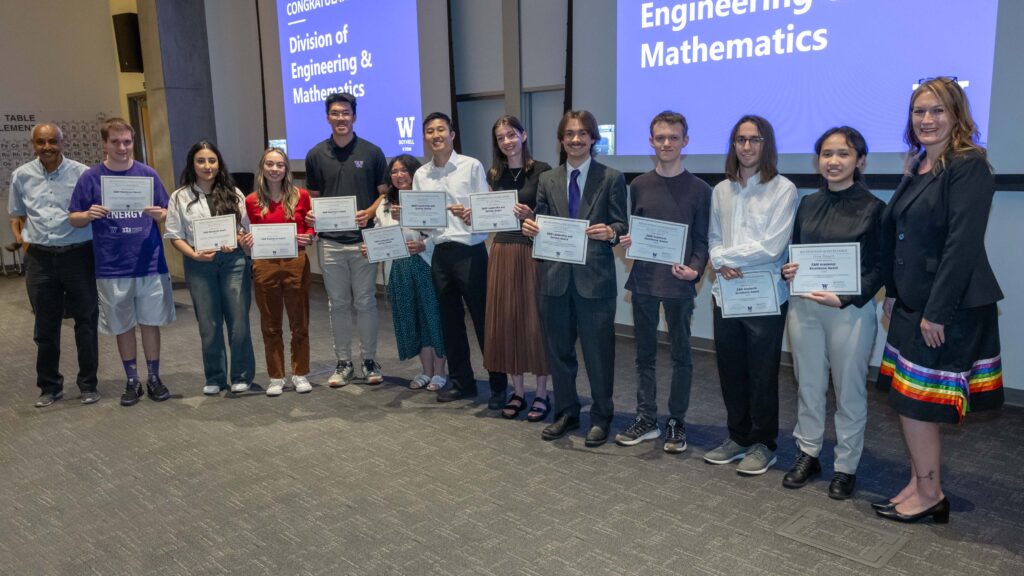 E&M division chair, eleven students with certificates and the dean
