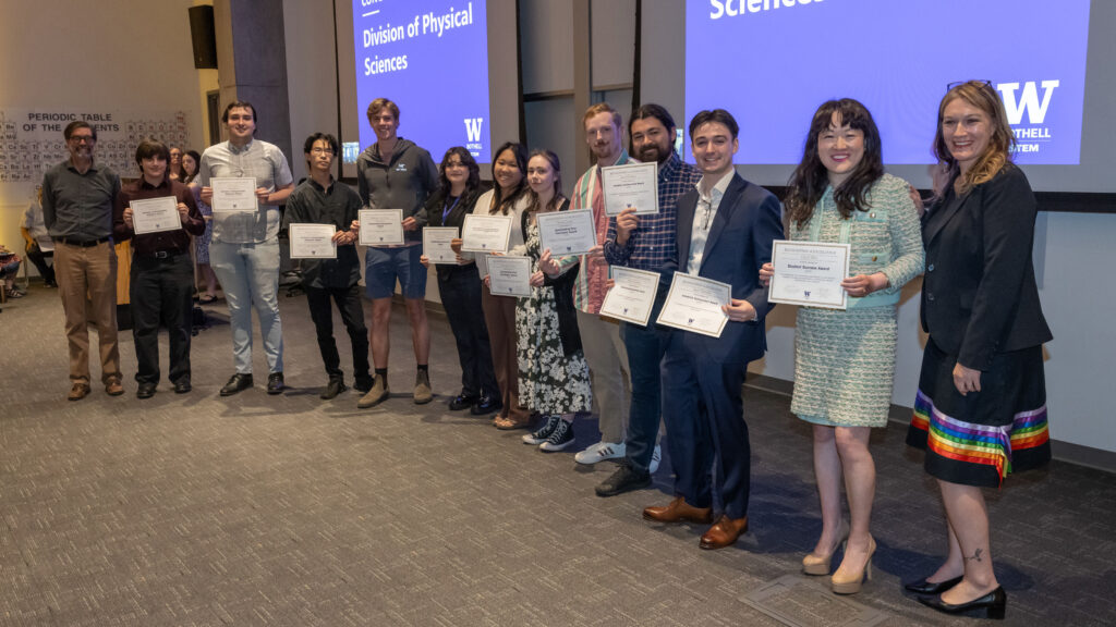 PSD division chair, eleven students with certificates and the dean