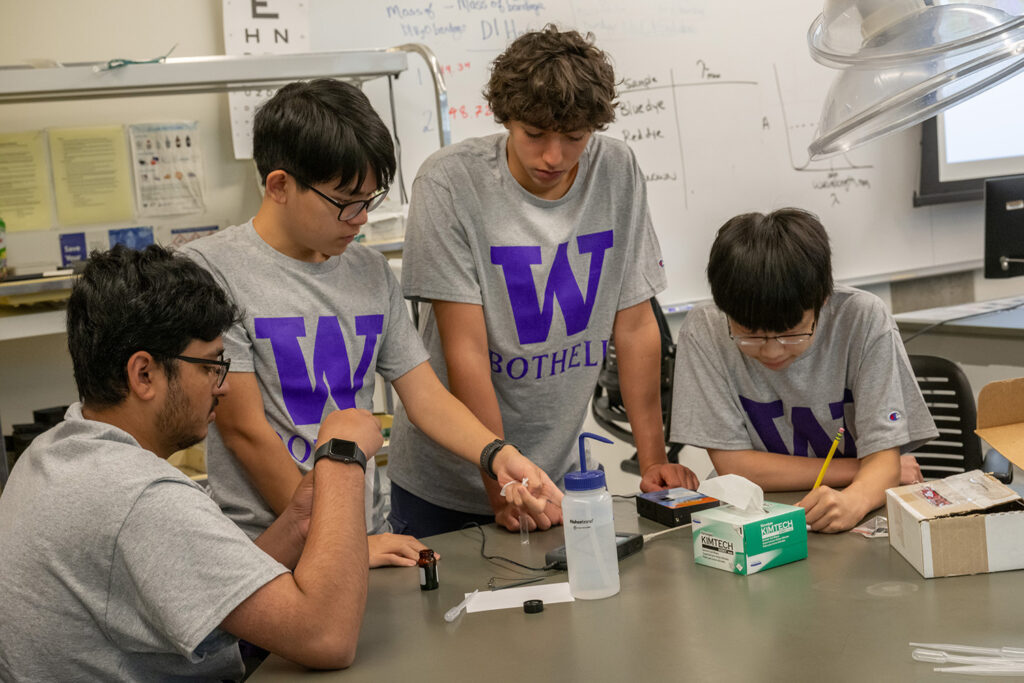 Students working together in a small group.