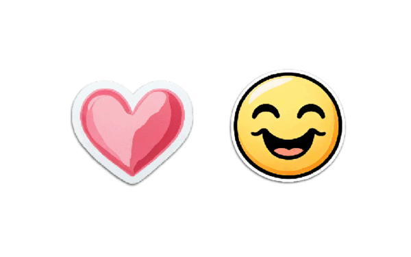 a heart and smiley face representing emotional well being