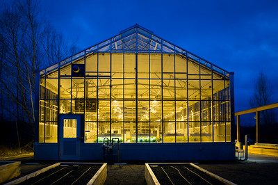 Greenhouse at night