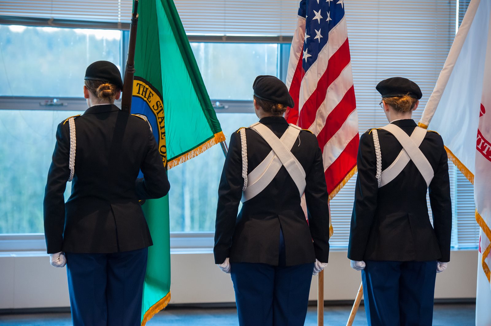 honor guard with flags