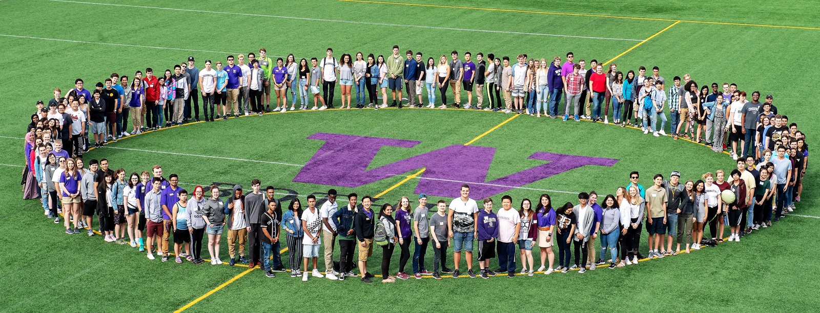 New students on sports field