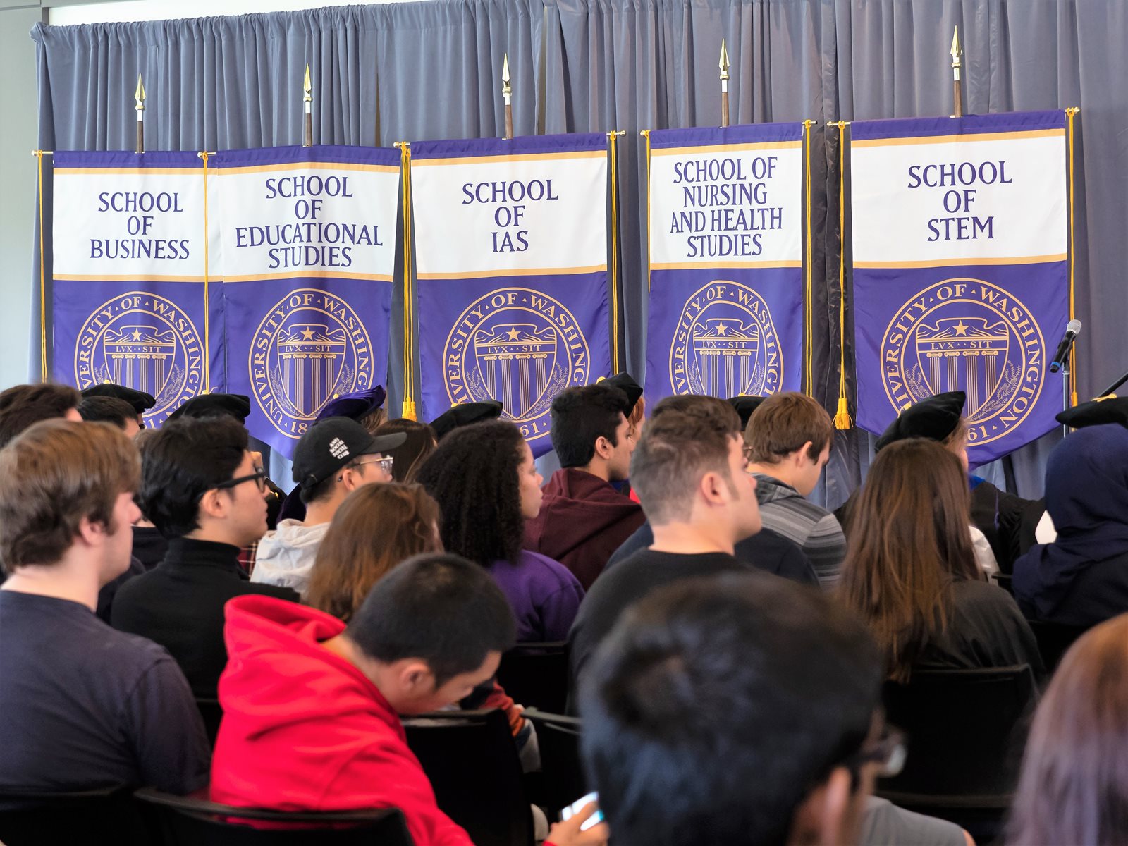 Banners for the five UW Bothell schools