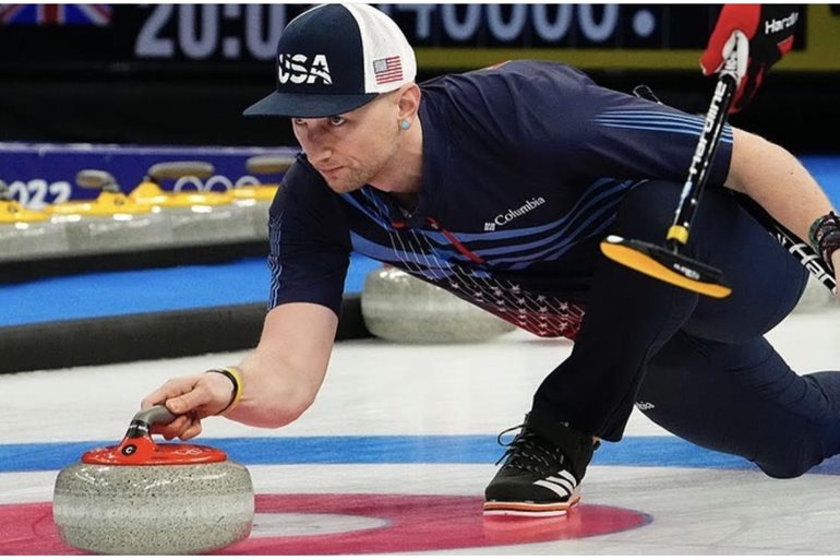 Colin Hufman curling at the olympics