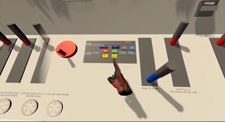Control panel in virtual reality.