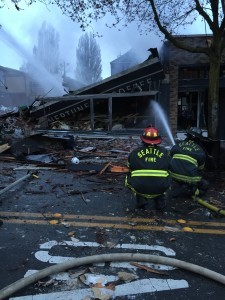 Seattle firefighters at blast