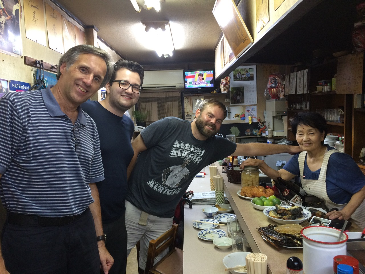 Steven Collins and two students visit Japanese pub